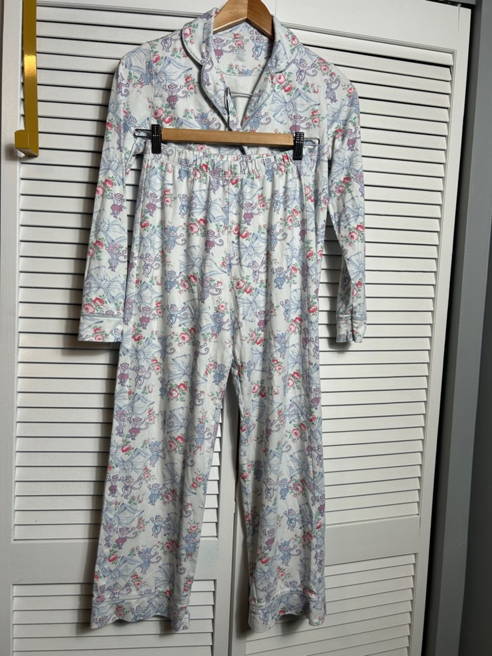 Roller Rabbit x LoveShackFancy Pastiche De Monkey Long Sleeve Polo PJ XXS